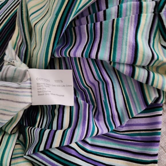 Astra Classic Womens Striped Polo Golf Shirt with Zip Neckline Slim Fit Size XL - Picture 5 of 5